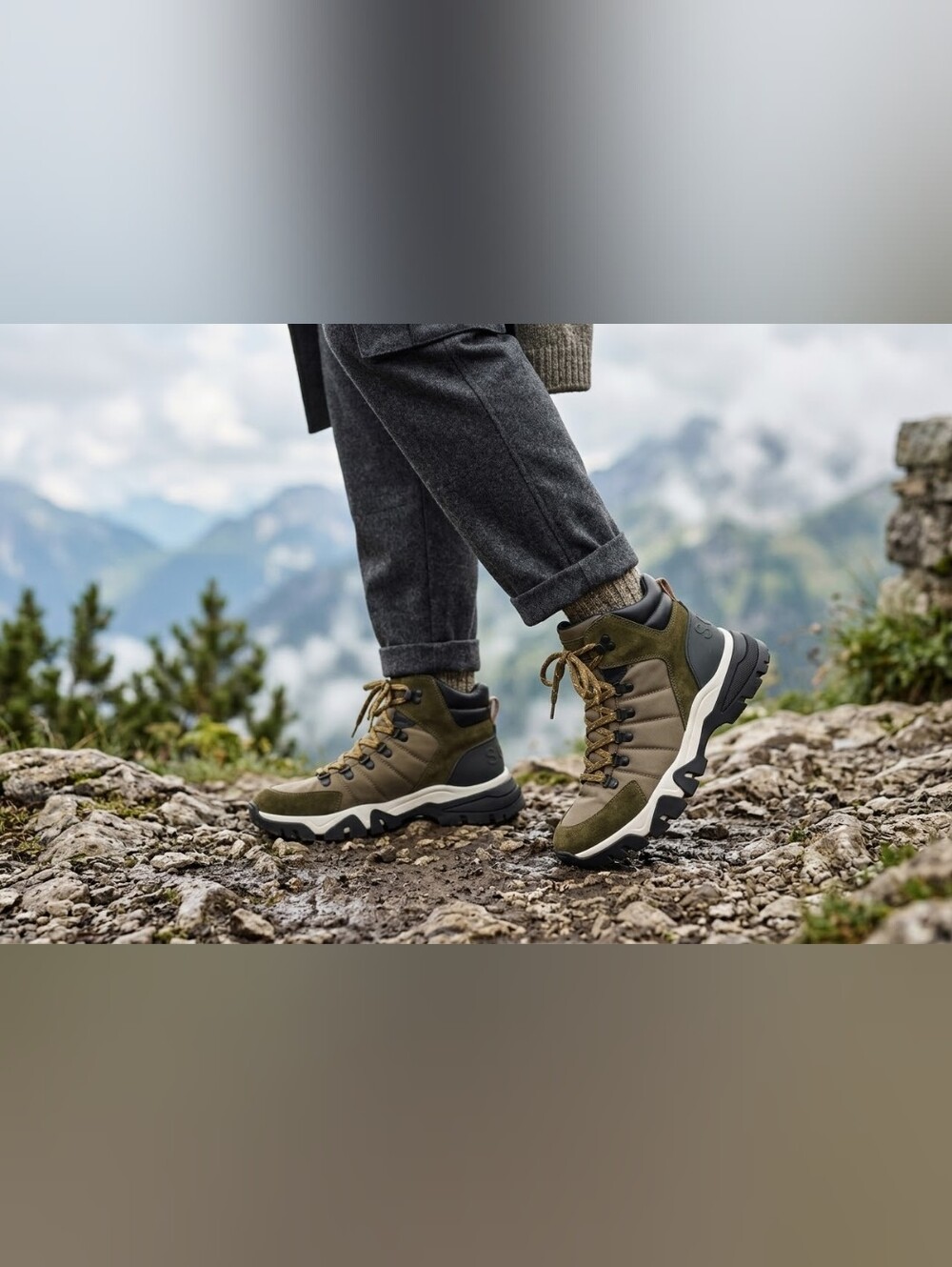 BOSS Hugo Boss Men's Chester Suede Hiking Boots Olive Green 43 / US 12
